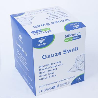 Cotton Gauze Swab 10cmx10cm Sterile - TICARE HEALTH