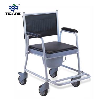 TC693 Powder Coating Steel Frame Commode Wheelchair - TICARE HEALTH