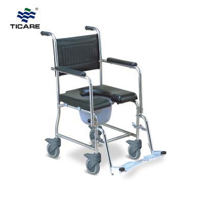 TC697S Stainless Steel Frame Commode Wheelchair - TICARE HEALTH