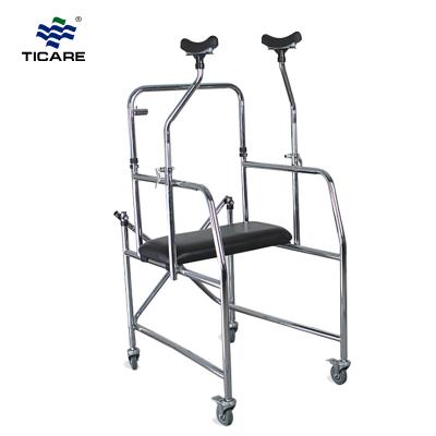 TC9610 4 Wheels Standing Frame Walker With Seat And Brake - TICARE HEALTH