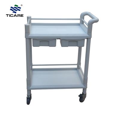 Hospital Furniture TC9059 Two Drawers Utility Trolley - TICARE HEALTH