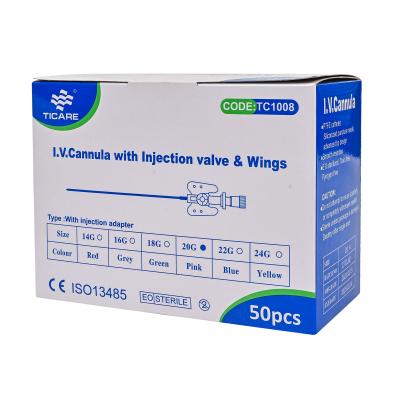 TICARE® IV Cannula, 14G-24G, Intravenous Cannulation Needle With Injection Port & Wing